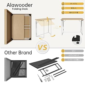 alawooder 折りたたみテーブル コンパクト完成品組み立て簡単  耐荷重6 Amazon.co.jp: alawooder 折りたたみテーブル コンパクト デスク